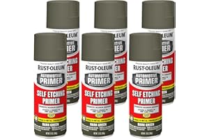Rust-Oleum 249322-6PK Automotive Self Etching Primer Spray Paint, Dark Green, 12 Ounce, 6 Pack