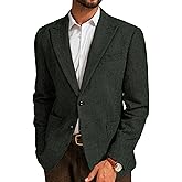 PJ PAUL JONES Mens Herringbone Tweed Sport Coat Vintage Wool Blend Two Button Blazer Jacket with Pockets