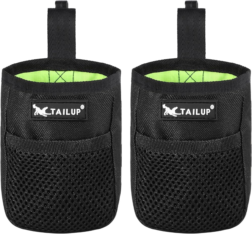 Lanjue 2 Pieces Small Dog Treat Bags 600D Oxford Waist Belt Clip Pouch