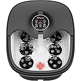 Snailax Foot Spa Bath Massager with Heat, Bubble, Shiatsu Massage Rollers, Remote Control, Temperature Control, Collapsible, Pedicure Foot Soaking Tub