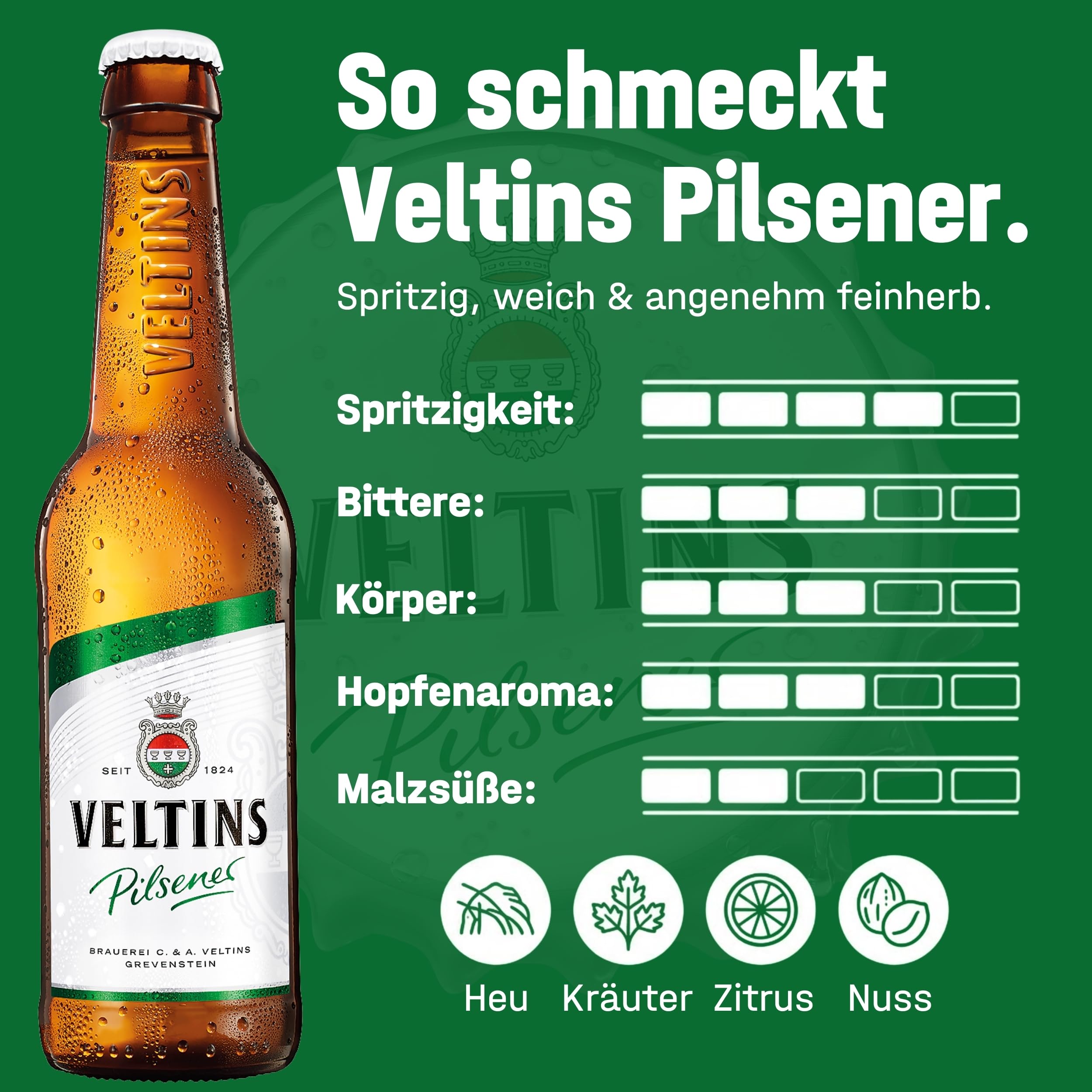 VELTINS Pilsener – 24 x 0,5 l Dosenbier (EINWEG) – Fein-herbes Premium Pils – Brautradition seit 1824 – Frisch & ausgewogen – 4,8 % vol. Alkohol 5