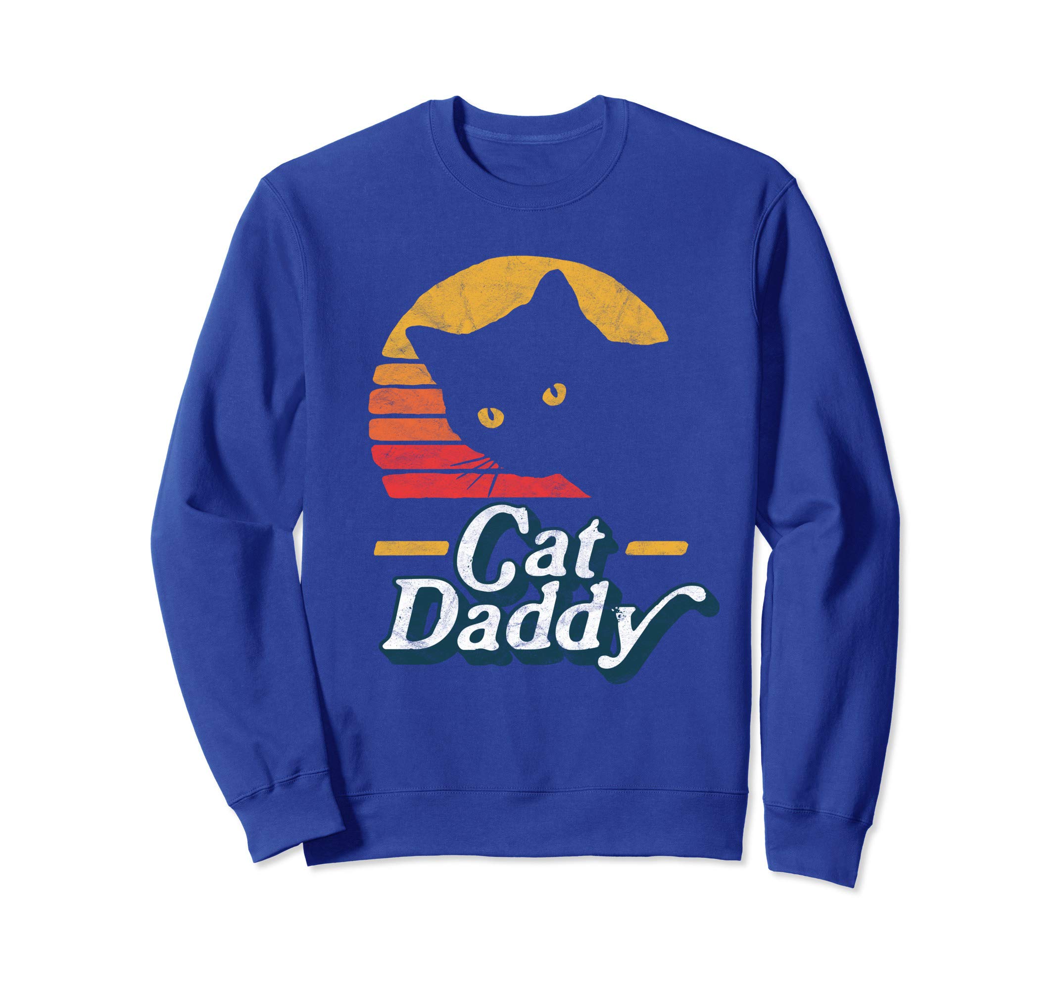 Cat Daddy Vintage Eighties Style Cat Retro Distressed Sweatshirt