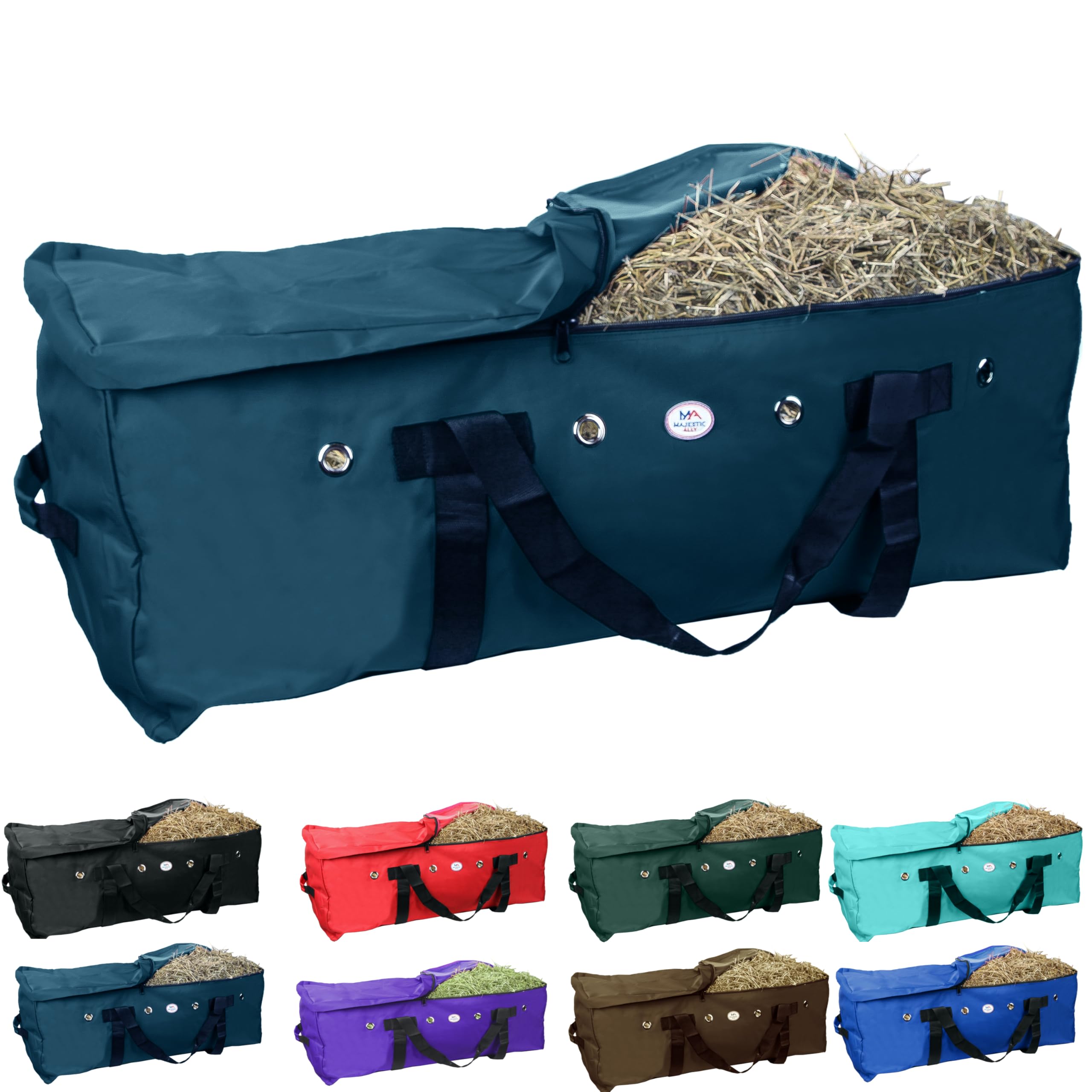 Majestic Ally 1200 D Nylon Fabric Large 44” x 20” x 16” and Extra Large 53"x 24" 20" Heavy-Duty Hay Bale Storage Bag (Red) (Extra Large, Teal) — image 1