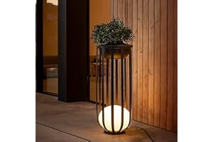 BED BATH & BEYOND Solar Outdoor LED Floor Lamp with Plant Stand 37 inch