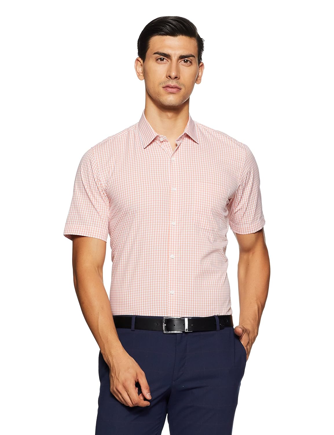 peter england men's solid regular fit formal shirt