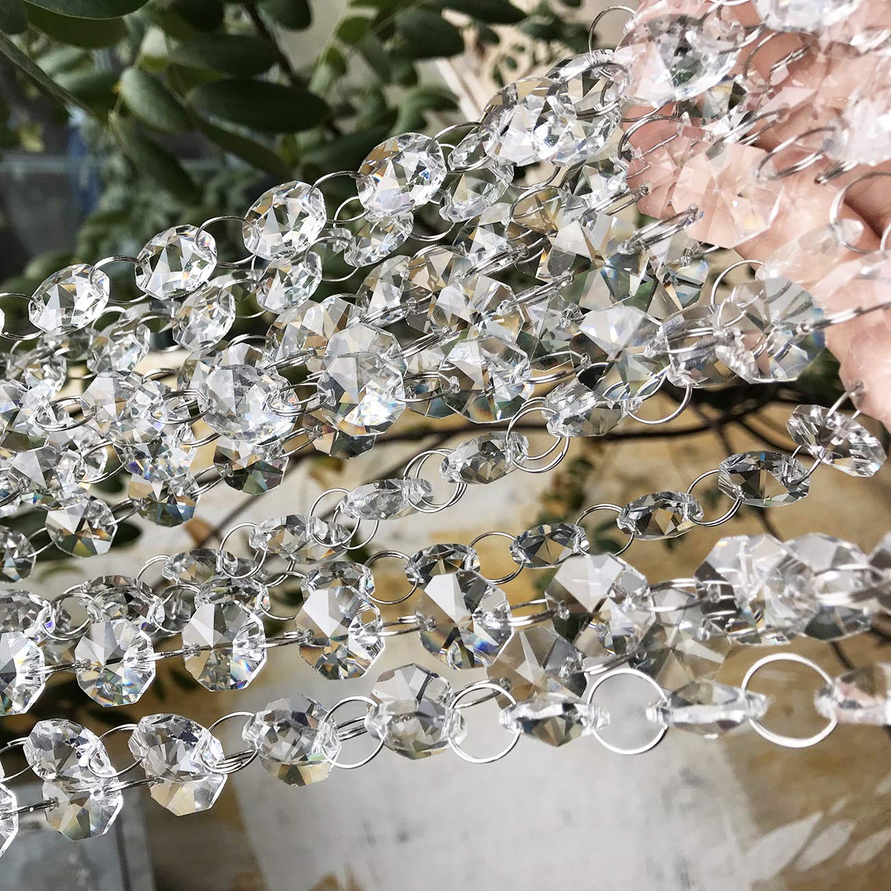 Crystal Chandelier Beads Beebel 19.7Ft Clear Glass Crystal Beads Lamp