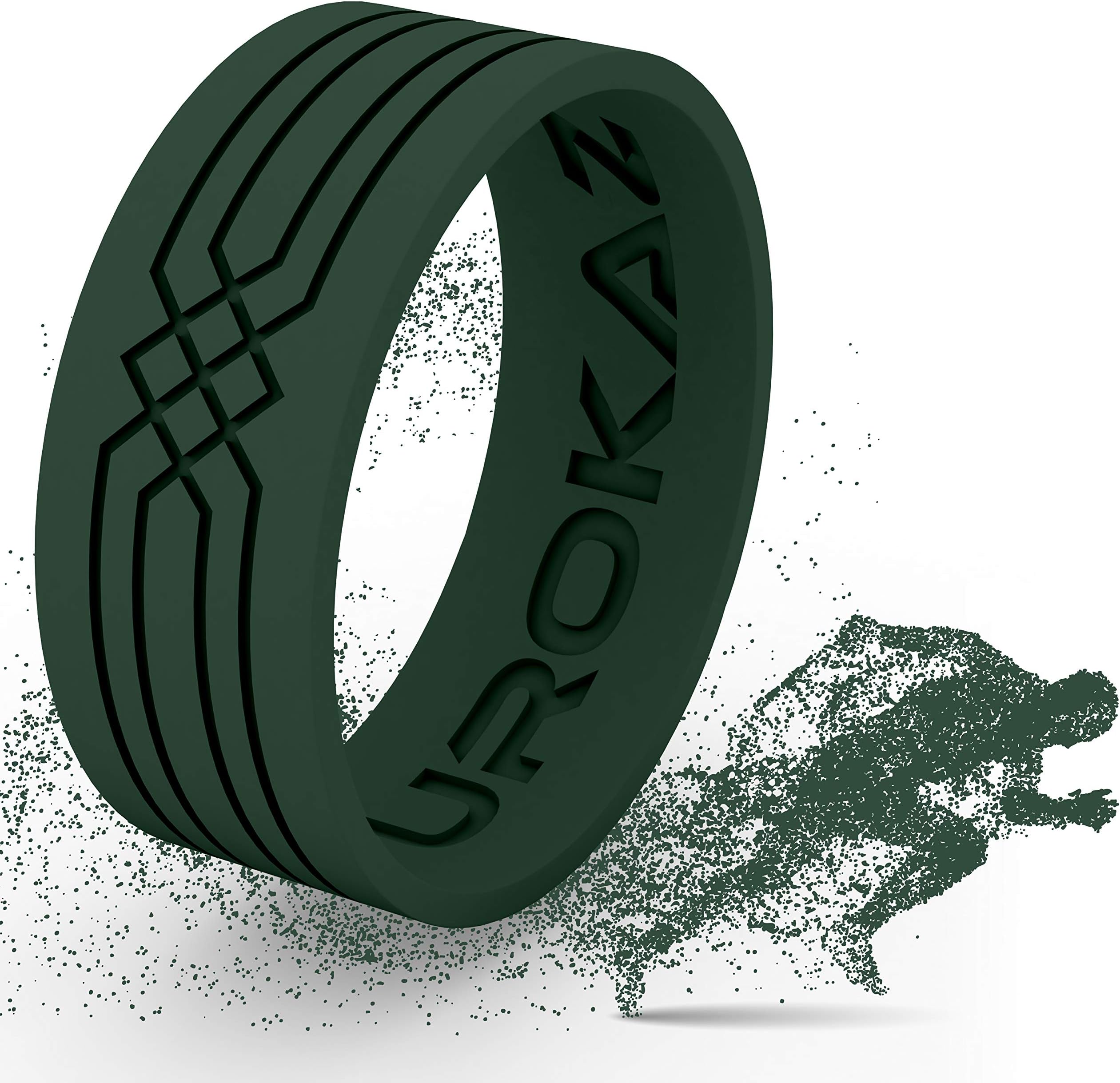 Silicone Wedding Ring for Women and Men - Men's Rubber Wedding Ring - Thin Woman Silicone Wedding Band - Male and Female Band colors include black, red, rose pink and more - Size are from 4 to 16