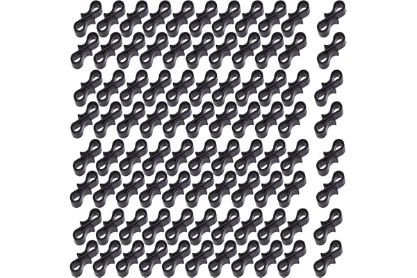 100PCS Plastic Light String Hooks Black S Hooks Lights Hanging Clips Christmas Light Clips Hooks Outdoor Light Hooks Christma