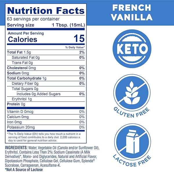 SPLENDA SUGAR FREE FRENCH VANILLA COFFEE CREAMER, 32 FL OZ