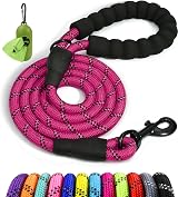 Taglory Rope Dog Lead 1.0 cm 1.5 m Reflective Padded Handle Hotpink Small Dogs