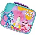 A FOR ADLEY Lunchbox. Featuring Adley's Neon Rainbow Friends on a Zebra Rainbow Printed Lunchbox (Monkey Buddies)