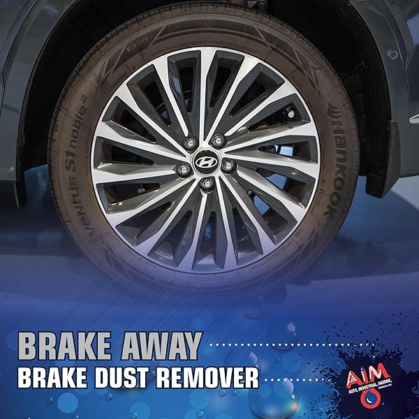 AIM CHEMICALS BRAKE AWAY NON-ACID WHEEL & TIRE CLEANER – HEAVY DUTY DEGREASER & ENGINE CLEANER – REMOVES BRAKE DUST, GREASE, GRIME, ALUMINUM BRIGHTENERS – IDEAL FOR CARS, BOATS, RVS & EQUIPMENT, 1 GAL