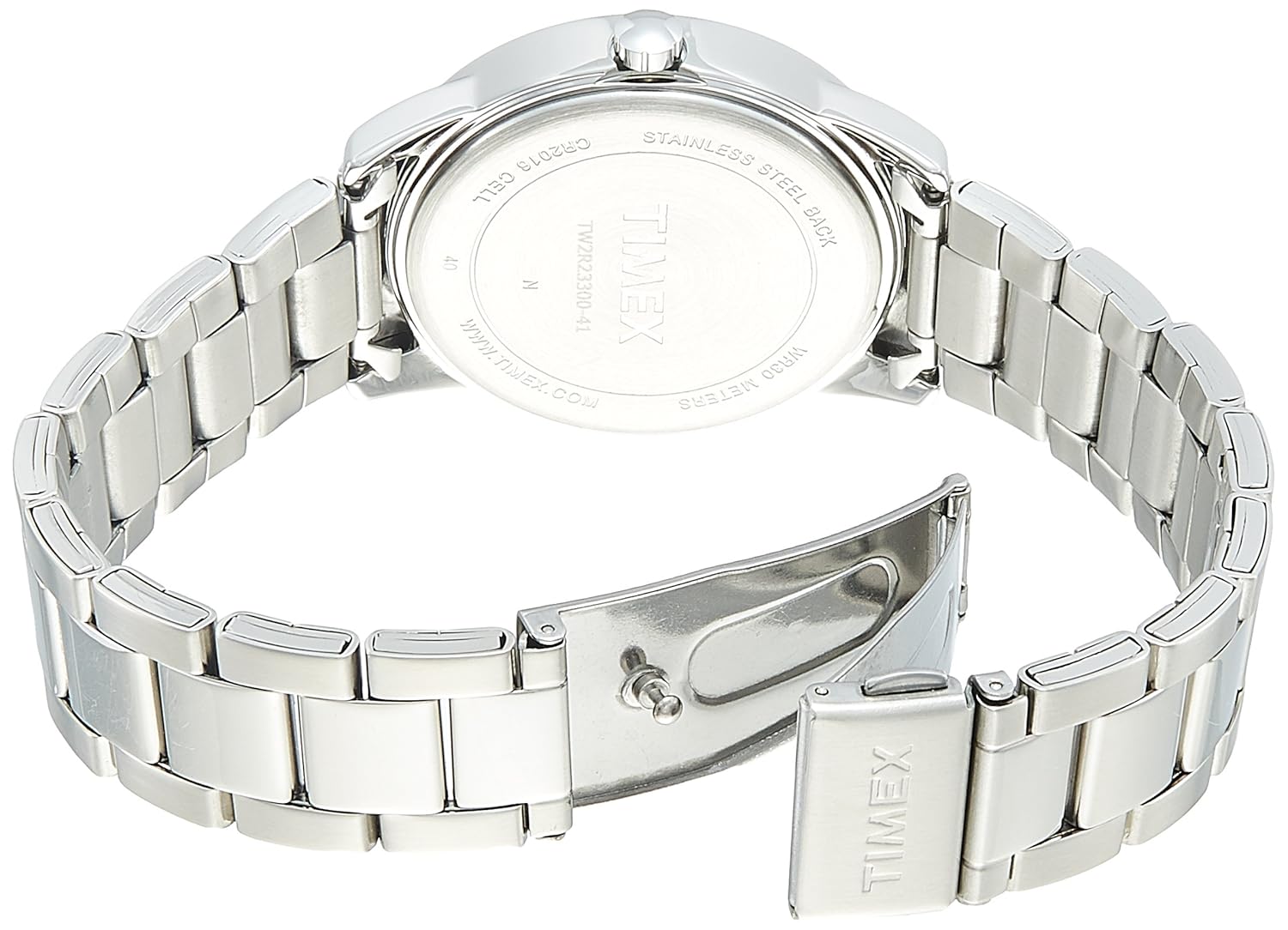 timex easy reader analog white dial men's watch-tw2r23300