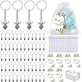 Hicarer 180 Pcs Funeral Favors Thank You Set 60 Pcs Angel Charm Keychain Angel Key Ring 60 White Organza Bags 60 Sympathy Thank You Cards Tags for Funeral Memorial Party Guests Gifts