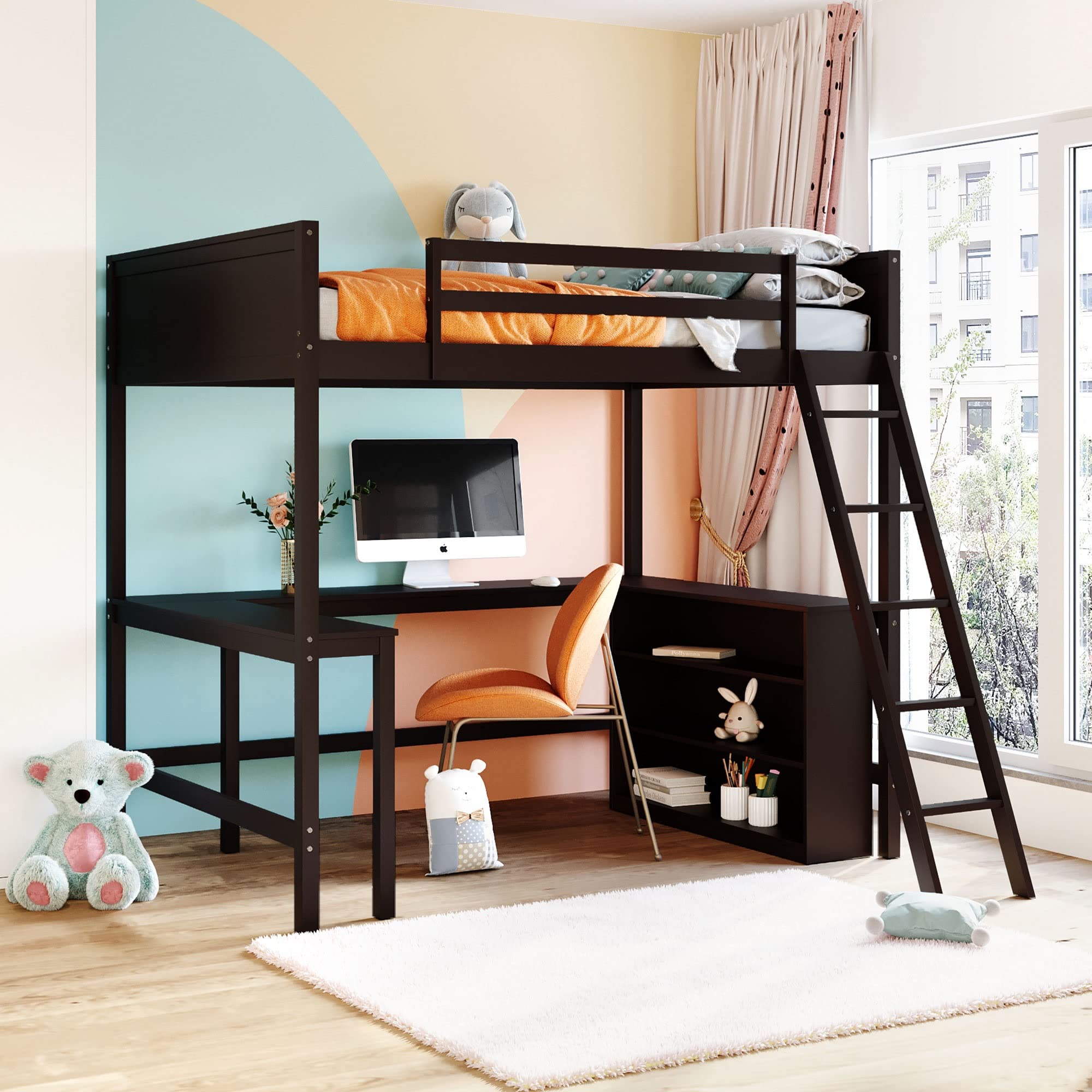 Harper & Bright Designs Full Size Loft Bed with