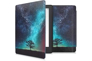 kwmobile Case Compatible with Kobo Aura H2O Edition 2 Case - eReader Cover - Cosmic Nature Blue/Grey/Black