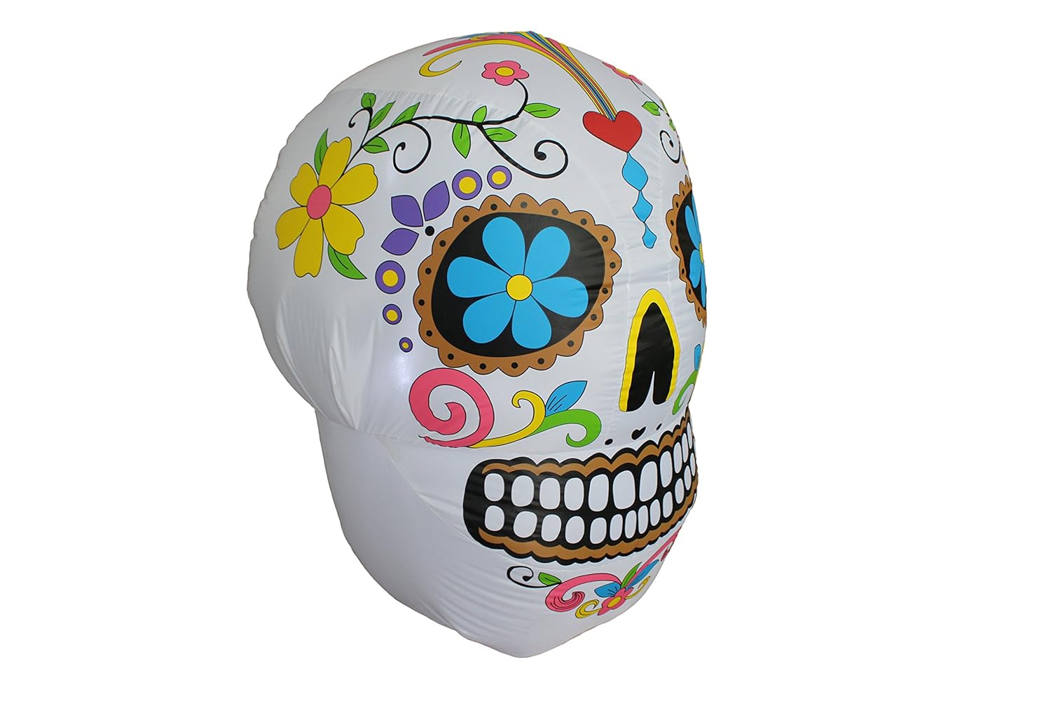 BZB Goods 4 Foot Halloween Inflatable Colorful Sugar Skull Decoration