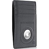 Access Denied Genuine Leather Air Tag Holder - Slim Minimalist Wallets For Men & Women - Front Pocket Thin Mens Wallet RFID Credit Card Holder Gifts For Men - Air Tag NOT Included