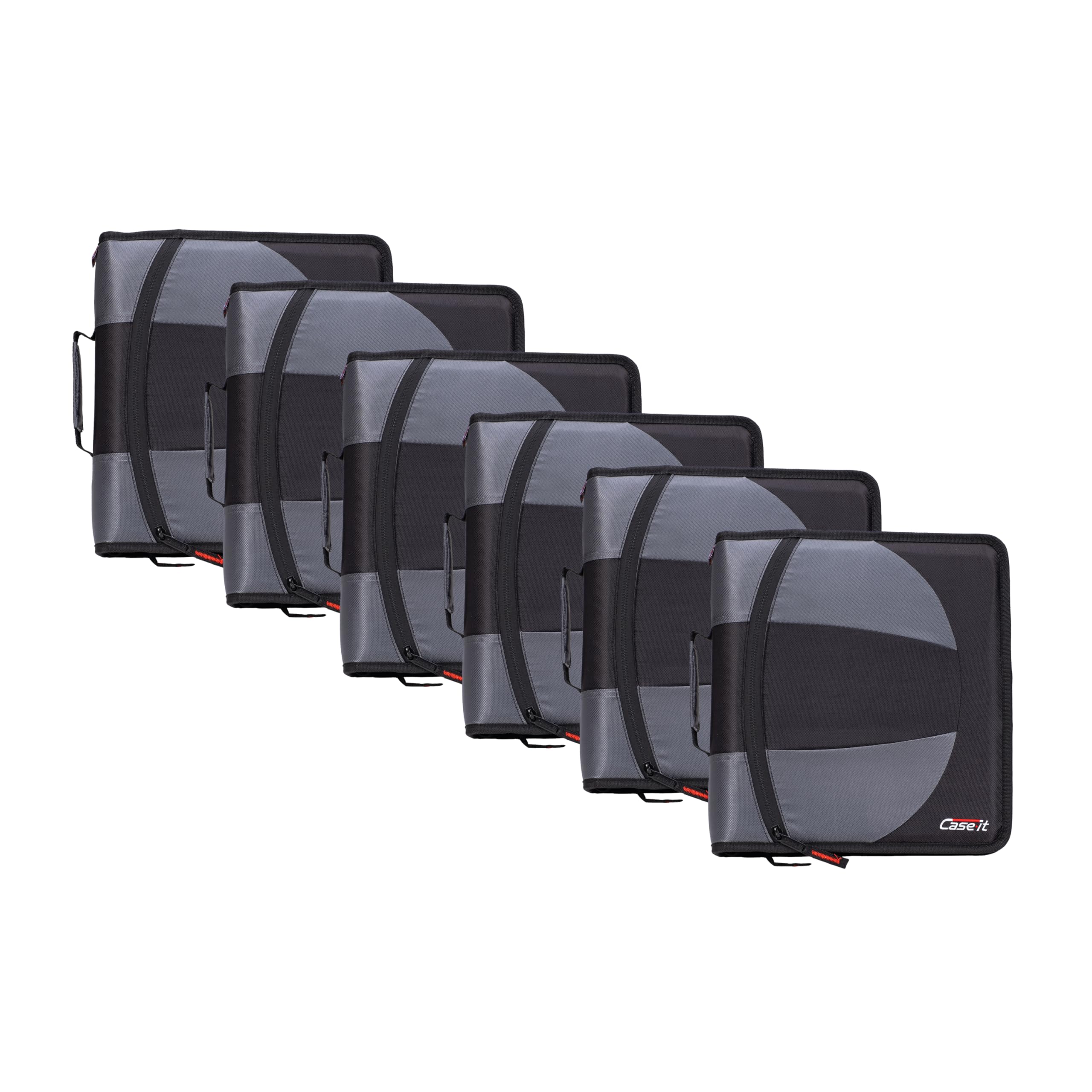 Case-it The Dual 2-in-1 Zipper Binder | Two 1.5-Inch D-Rings, 600 Sheet Capacity, Pencil Pouch & Multiple Pockets | School & Office Organizer with Shoulder Strap | Dual-101 Jet Black | 6 Pack Image Case-it The Dual 2-in-1 Zipper Binder | Two 1.5-Inch D-Rings, 600 Sheet Capacity, Pencil Pouch & Multiple Pockets | School & Office Organizer with Shoulder Strap | Dual-101 Jet Black | 6 Pack Image