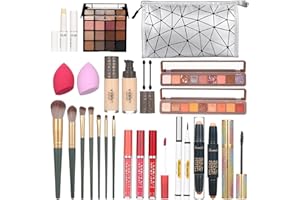 CAKULA All in One Makeup Kit for Women Eyeshadow Eyeliner lipgloss, Lipstick Makeup brushes Mascara Eyebrow pencil Concealer Face Powder Primer Make Up Gift Set for Women, Teens