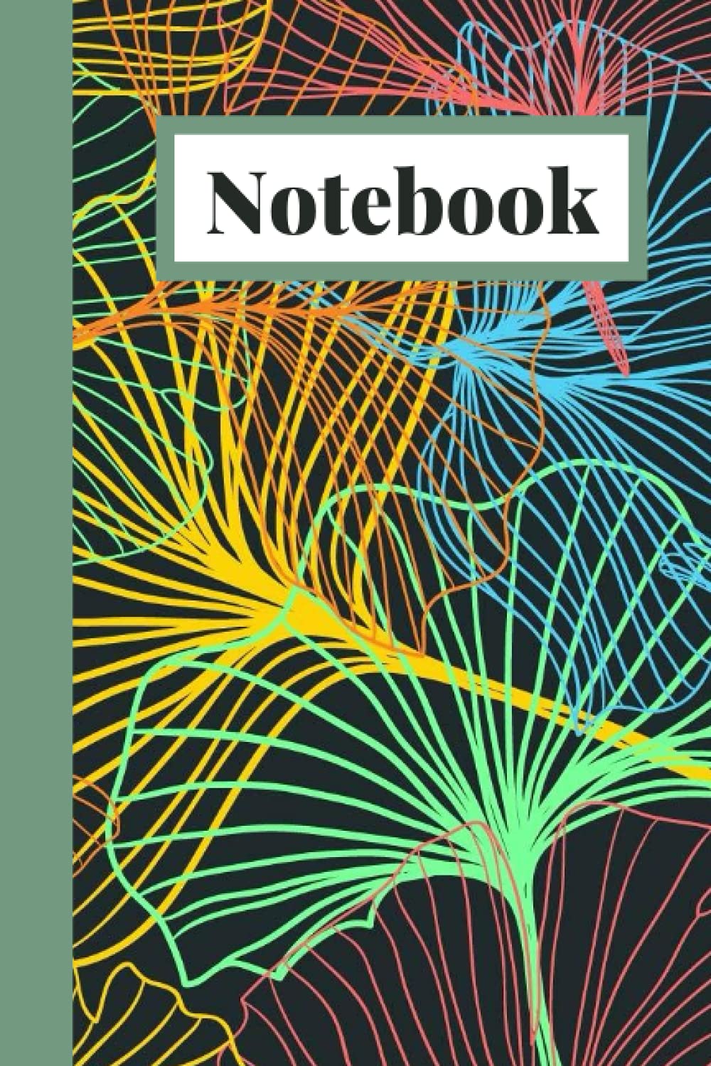 Notebook: Cute neon colored leaf like designed, lined page notebook.