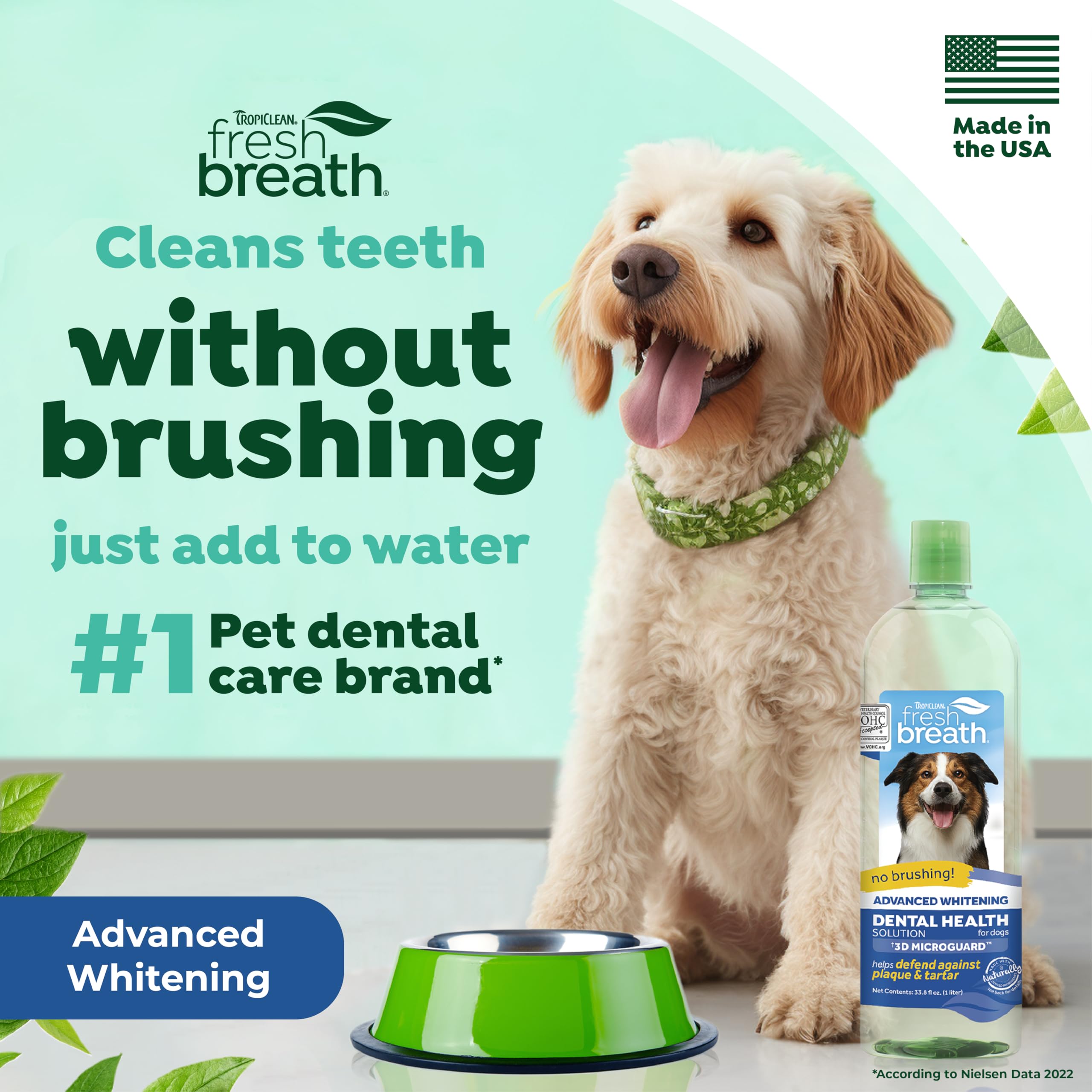 TropiClean Fresh Breath Advanced Whitening Dog Oral Care Water