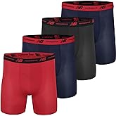 New Balance Men's Mesh Jersey Performance Wicking No Fly Boxer Briefs Underwear (4 Pack)