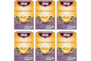 Yogi Tea - Egyptian Licorice Tea (6 Pack) - Herbal Tea with Licorice Root, Cinnamon, Cardamom, and Clove - Caffeine Free Orga