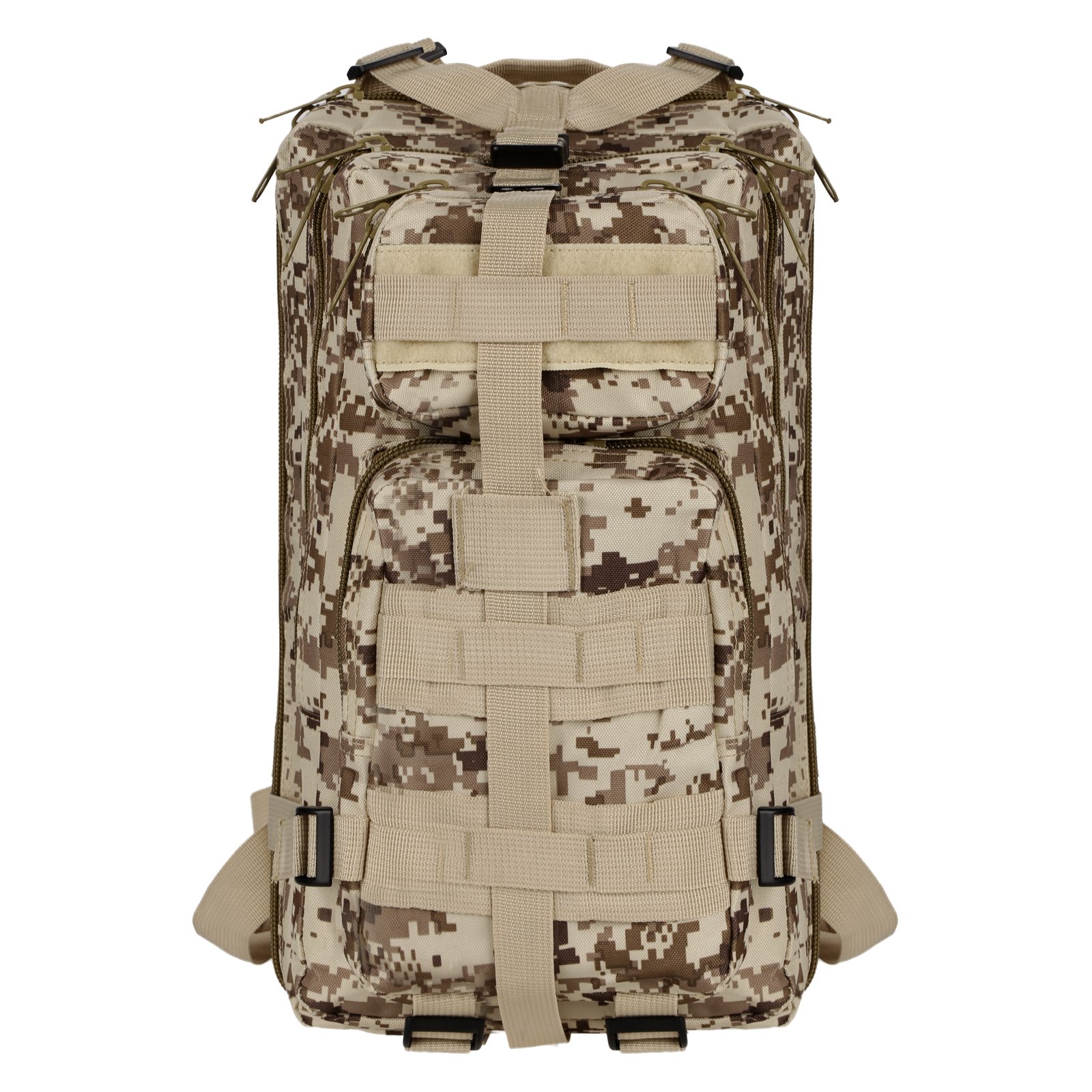 Flagup 30L Tactical Backpack Military Molle Rucksack for Shooting, Hunting, Camping, Hiking and Trekking (Sand Camo)