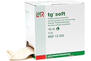 Lohmann & Rauscher Tg Soft Tubular Padding Stockinette, Large, Tubular Compression Bandage for Light and Comfortable Support, Terry Cloth Sleeve for Sensitive Skin, Skin Friendly Stockinette