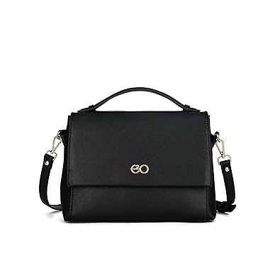 E2O Solid Black Satchel