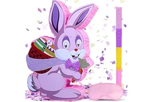 PARDECOR Easter Bunny Pinata Party Decorations Kits, Large Easter Egg Toy Gifts for Kids Adults Birthday Game