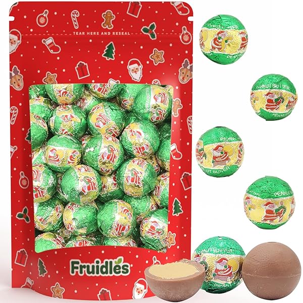 FRUIDLES CHRISTMAS KRINGLES PEANUT BUTTER BALLS, MILK CHOCOLATE...