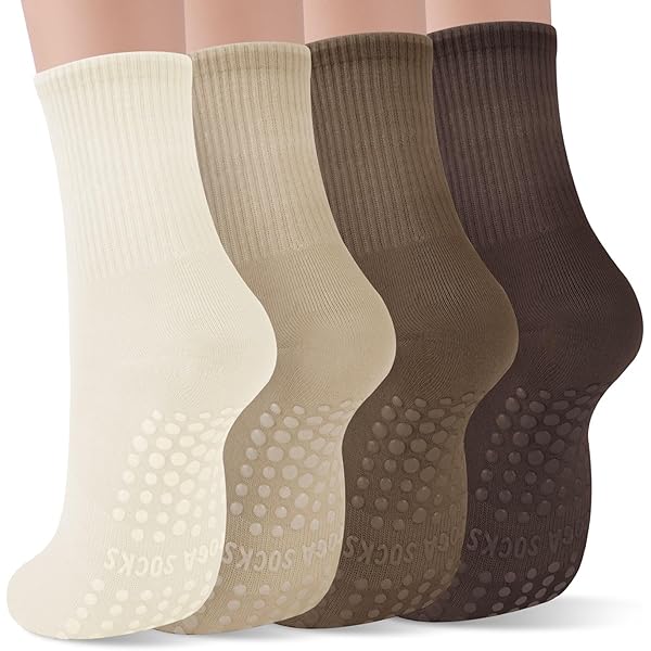 belinoplus Lot de 5 paires de chaussettes antidérapantes pour