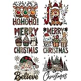 Christmas Iron On Transfers for T Shirts Santa Reindeer Christmas Heat Transfer Vinyl Fort-Shirts Clothes Pillow Hoodie DIY