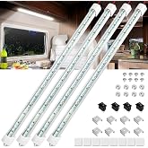 Linkstyle 4PCS 12V LED Interior Light Bar, 12V LED Light Strip, 700LM 6500K | 48 LED Enclosed Trailer Lamp with magnets, brackets, tape and DIY switches for car, RV, camper, trucks, van and cargo areas