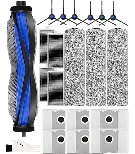 Lot De 16 Accessoires Pour Robot Aspirateur ECOVACS DEEBOT X8 PRO Omni / X8 Omni – Sacs, Filtres, Brosses, Rouleaux – Qualité équivalente Origine