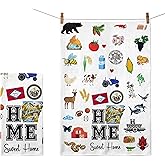 Ezen66Gifts Home Sweet Home Arkansas Kitchen Towel - Housewarming and Homecoming Gifts - Arkansas State Favorite Symbol Dish Towels Gifts for Women Friends for Birthdays Mother's Day and Holidays