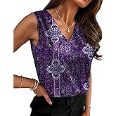 Zeagoo Women's Silk Satin Camisole Tank Tops V Neck Pleated Dressy Casual Sleeveless Blouses Summer Business Work Shirts