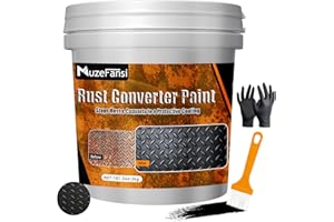 MUZEFANSI 2-in-1 Rust Converter & Metal Primer, 101.5oz Black Rust Inhibitor Paint for Metal, Water-Based Rust Reformer & Corrosion Sealant, Heat Resistant Anti Rust Coating for Automotive, Marine, Farm, Tools
