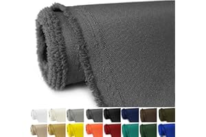 GeeComfy Waterproof Canvas Fabric by The Yard 58" W 600D Upholstery Polyester Material Indoor Outdoor Water Resistant Fabric for Chair Cushion Furniture Cover Sewing DIY Cloth, 2 Yards Gray