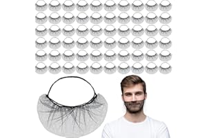 Jamntower 1000 Pcs Disposable Honeycomb Nylon Beard Nets 18" Black Protective Beard Covers Breathable Guards for Men Food Service Cooking Kitchen Cleaning