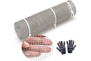 AWIORETON Wire Mesh 5 Mesh, 304 Stainless Steel Woven Wire Mesh Screen, Sturdy Metal Mesh Sheets to Prevent Mice, Rodents, Spiders, Squirrels (Silver-2pcs, 12x24 Inch)