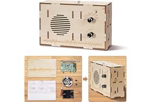 PRUNUS DIY Radio Kit AM FM Wood, Suitable for Kids, Teens and Adults to Assemble, 100% Hand-Assembled and Without The Help of Tools, Enjoy The Radio Fun by Ear and Reduce Eye Strain, Wooden Toy Kit