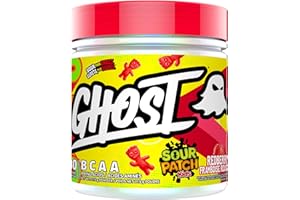 GHOST BCAA Amino Acids, Sour Patch Kids Redberry - 30 Servings - Sugar-Free Intra and Post Workout Powder & Recovery Drink, 7
