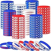 160 Piece Silicone Rubber Bracelets - Motivational Rubber Wristbands for Kids & Adults - 8 Designs for Baseball Theme Party & Birthday Favors