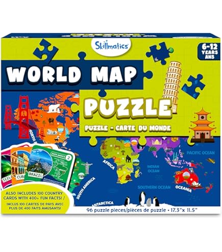 Janod Magnetic World Puzzle English Edition, Jigsaw Puzzles