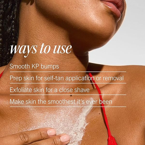 FIRST AID BEAUTY – KP BUMP ERASER BODY SCRUB WITH 10% AHA, KERATOSIS PILARIS SKIN EXFOLIATER WITH GLYCOLIC AND LACTIC ACIDS, HELPS REDUCE CHICKEN SKIN BUMPS, SAFE FOR SENSITIVE SKIN, 10 OZ