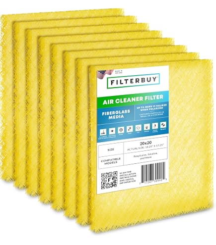 RAYAIR SUPPLY 20x25 Replacement Filter Pads – Compatible With Respicaire MicroClean 95 Air Cleaner, 8 Pads (4 Complete Changes)
