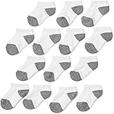 Amazon Essentials Unisex Kids and Toddlers' Cotton Low Cut Cushioned Socks for Boys Girls Toddlers, 14 Pairs